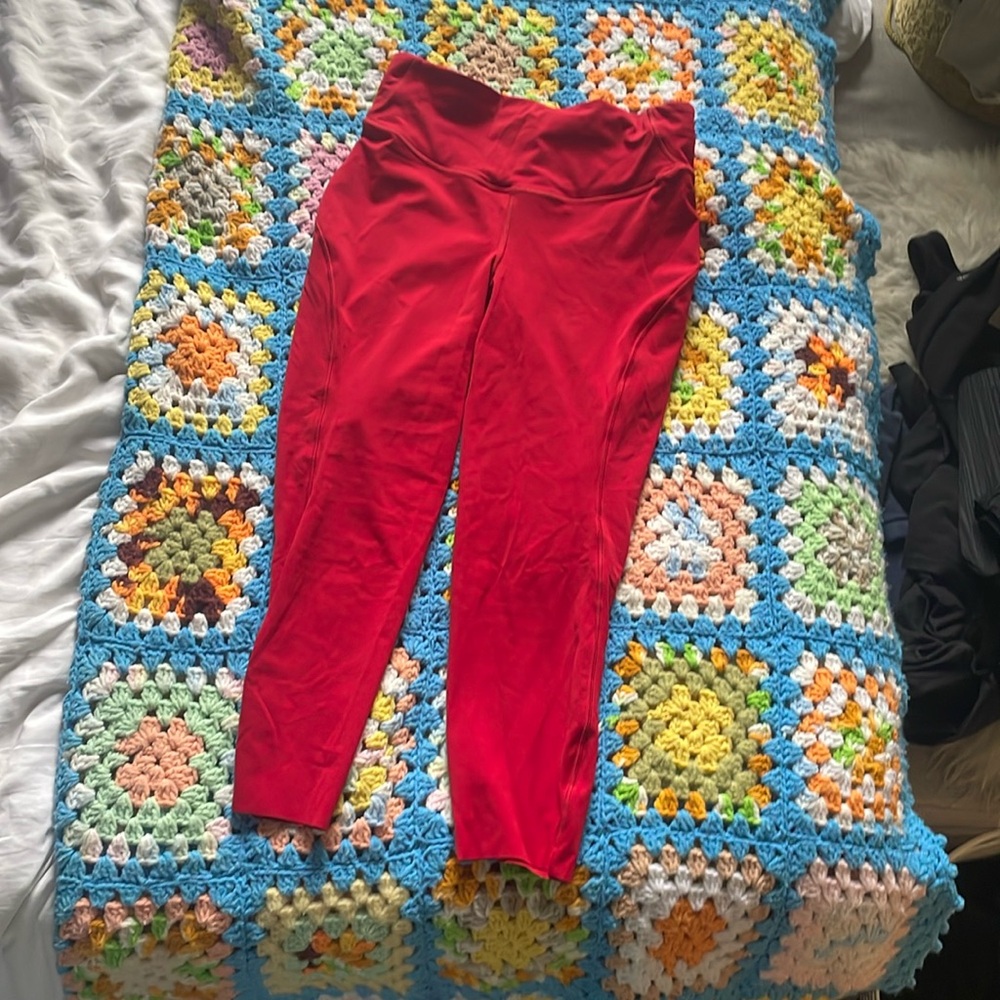 Red Lululemon Capris